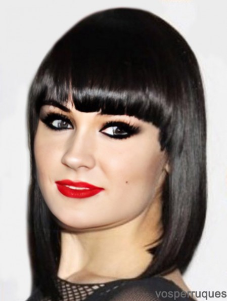 Capless synthétique Yaki Bobs noir épaule Jessie J perruques