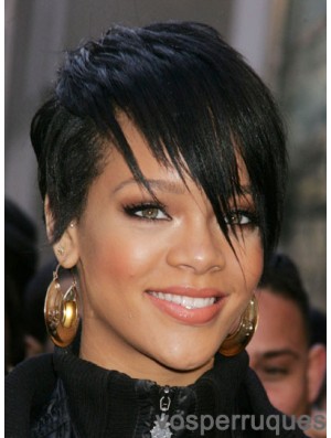 Rihanna perruques à vendre avec capless couleur noire longueur coupée Boycuts
