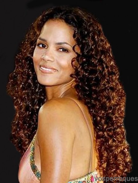 Hairstyles Auburn Long Kinky 30 inch Without Bangs Halle Berry Lace Wigs