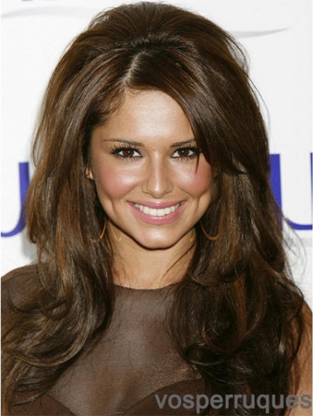Cheryl Cole Pop Star perruque longue couleur brune avec une frange