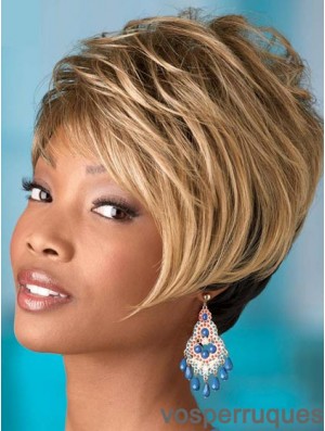 Blonde courte ondulée Boycuts perruques afro-américaines confortables