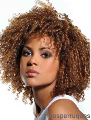 Perruques de cheveux blonds afro-américaine couleur blonde avec une frange Kinky Style