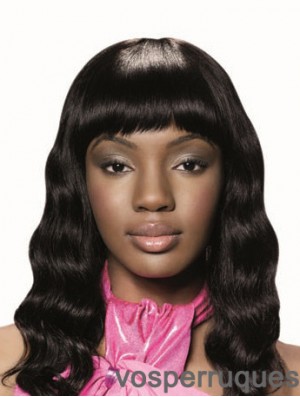 Long Black Wavy With Bangs New African American Wigs