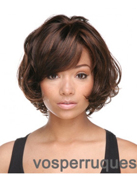 Auburn Chin Longueur Bobs Capless Styles de cheveux synthétiques pour femme noire