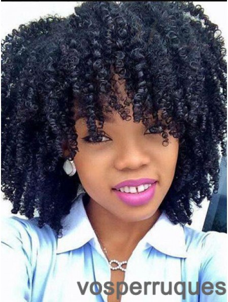 Top 12 pouces longueur d'épaule Kinky perruques pour les femmes noires
