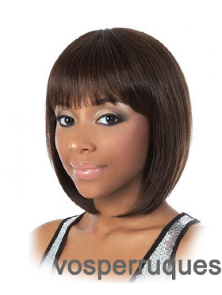 Perruques Bobs Blonde Capless Straight Chin Longueur Noir Femme