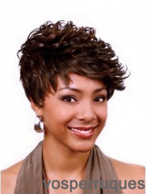 Cropped Auburn Curly Boycuts Durable African American Wigs