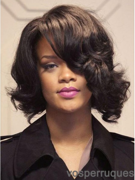 Perruques Rihanna Lace Front Ondulées Brunes Ondulées
