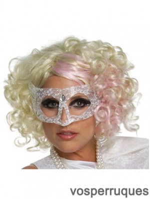 12 pouces remise longueur de menton bouclés sans frange perruques Lady Gaga