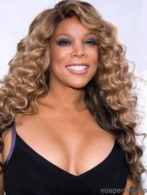 Perruques de cheveux humains bouclés blonds sans frange Longueur de 22 pouces Meilleures perruques Wendy Williams