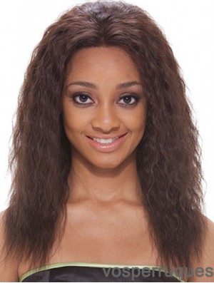 16 inch Brown Shoulder Length Without Bangs Wavy Popular Lace Wigs