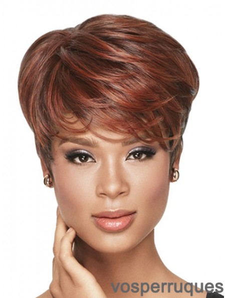 Cropped Red Wavy Boycuts Ideal African American Wigs