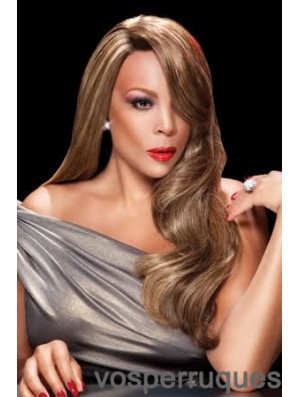 Sans Frange Wavy Blonde 24 pouces Flexibilité Wendy Williams Perruques