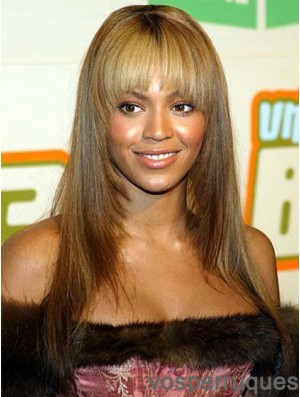 Longues droites avec une frange capless 22 pouces coiffures perruques Beyonce