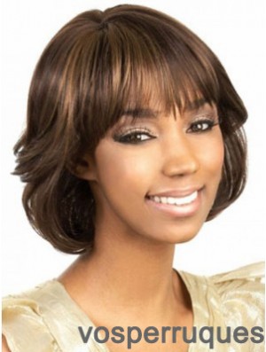 Longueur de menton brun ondulés Bobs Perruques afro-américaines incroyables