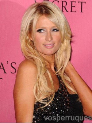 Perruques blondes 100% nouées en couches longues ondulées blondes Great Paris Hilton