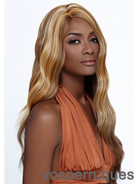 Perruques afro-américaines idéales en couches longues ondulées blondes