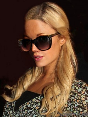 100% attaché à la main longue ondulée sans frange blonde magnifique Paris Hilton perruques