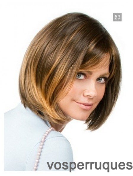 Capless menton longueur droite blonde populaire bob perruques