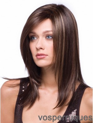 Synthetic Wigs Women With Capless Straight Style Long Length Auburn Color