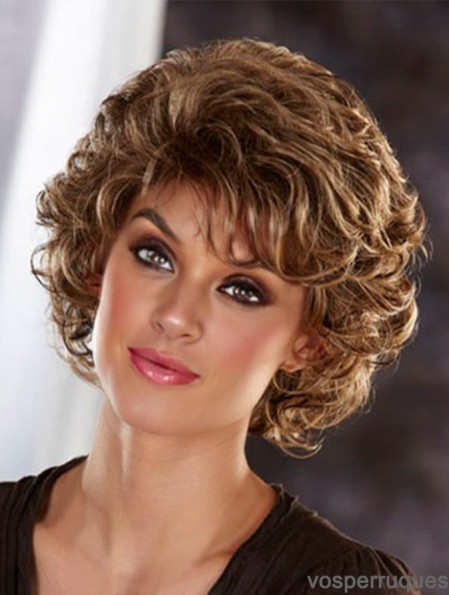 Perruque synthétique Royaume-Uni Couleur blonde Style ondulé Layered Cut Chin Longueur