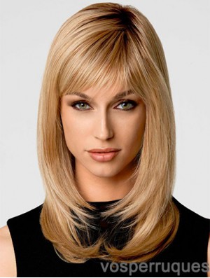 Perruques synthétiques chaleureuses avec le style ondulé de couleur blonde capless