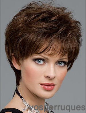 Brown Wavy Short Boycuts Lace Front Perruque pas cher UK