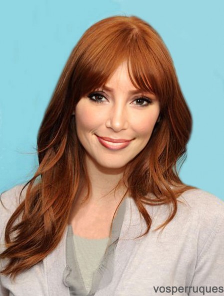 Great Auburn Long Straight 18 pouces avec Bangs Jessica Chastain perruques