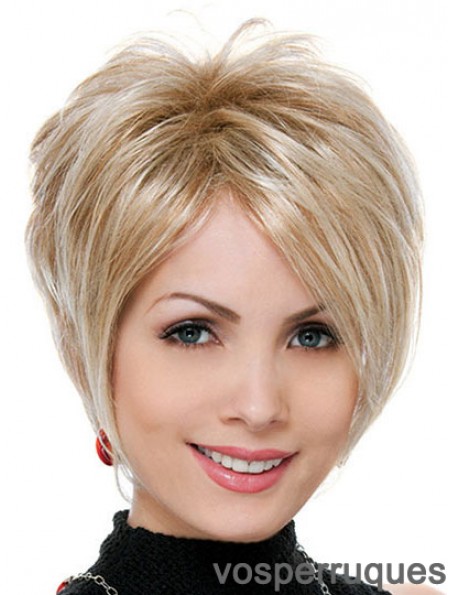 Vente en gros de cheveux synthétiques UK Blonde Boycuts Style droit