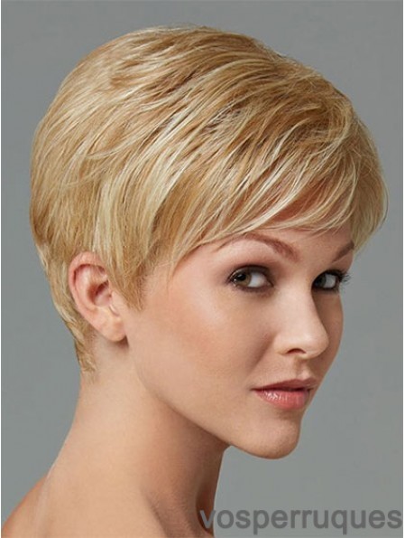 Cheveux synthétiques à vendre Boycuts Longueur recadrée Couleur blonde