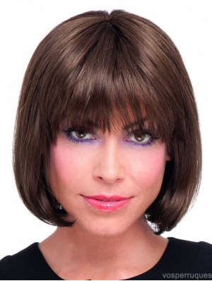 Synthetic Full Lace Wigs UK With Bobs Style Auburn Colour