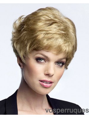 Ideal Blonde Cropped Curly Boycuts Lace Front Wigs