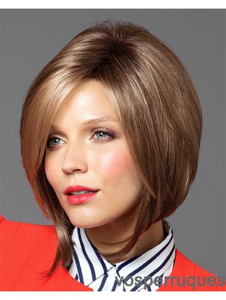 Perruques Bob No-Fuss Bob Straight Capless Brun Longueur Menton