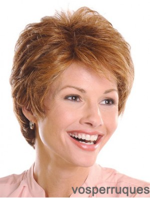 Top 5 inch Wavy Brown Layered Short Wigs