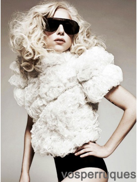 Perruques Lady Gaga superposées longues et bouclées de 18 pouces