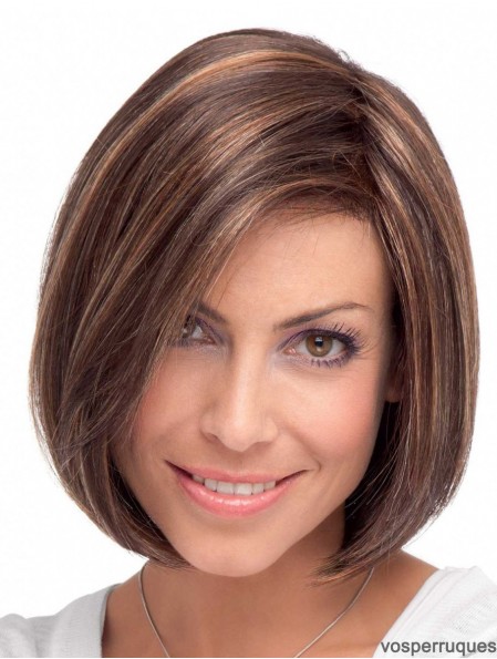 Lace Front Chin Longueur Straight Brown Superbe Bob Perruques