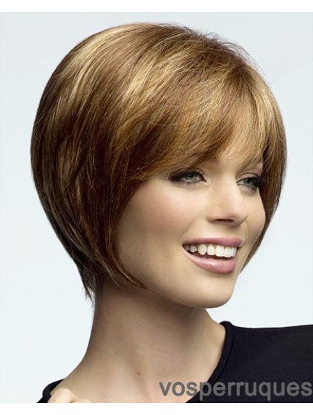 Longueur de menton droite avant de lacet Blonde New Bob Perruques