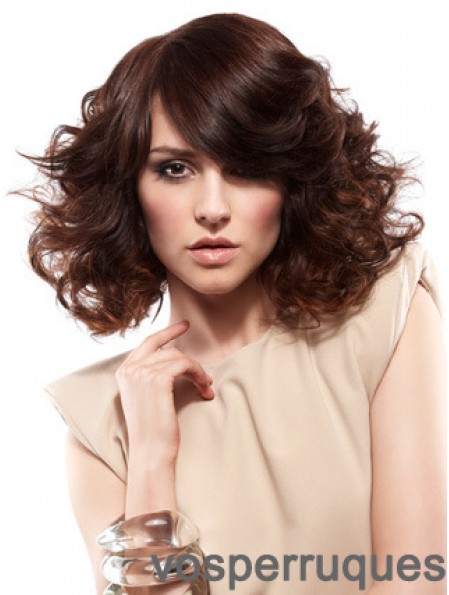 Curly Layered épaule Longueur Auburn magnifique perruques avant de lacet