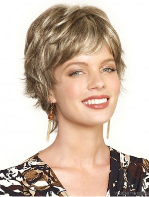 Incroyable Blonde Cropped Wavy Boycuts Lace Front Wigs