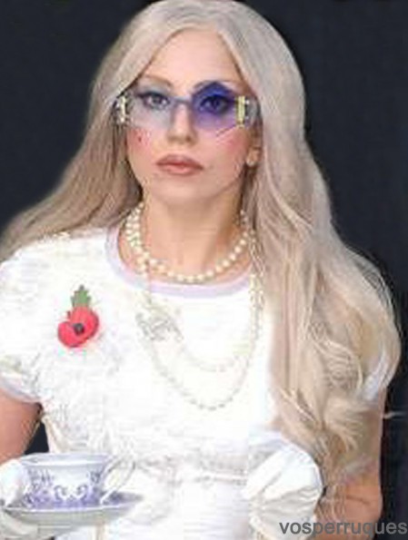 22 pouces conçu longue ondulée sans frange perruques Lady Gaga