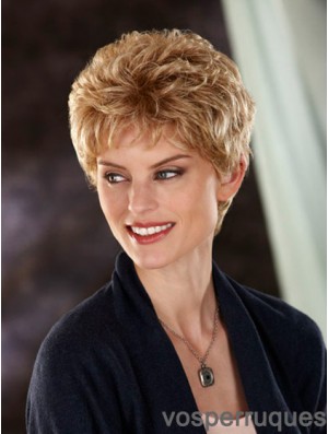 Wavy Boycuts Cropped Durable Blonde Synthetic Wigs