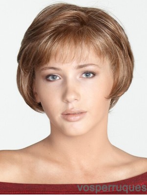 Straight Bobs Perruques synthétiques de mode blonde de 8 pouces