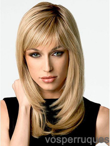 Perruques longues en couches blondes à la mode de 16  inch