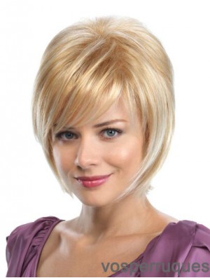 Bobs Blonde Synthetic Straight 8 pouces Perruques moyennes