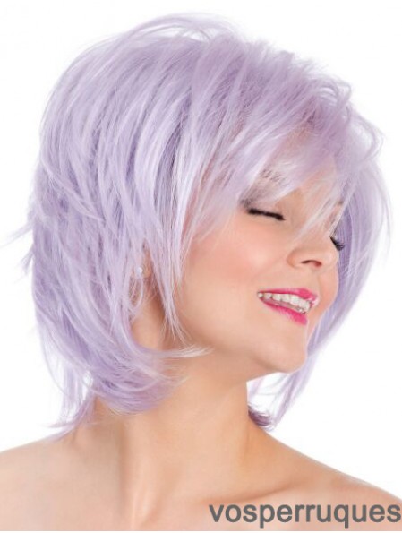 Capless Straight Lilac 8 pouces Bobs Fashion Wig