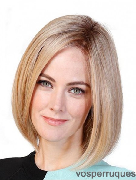 Straight Bobs Blonde 11  inchMonofilament Cancer Patient Wigs