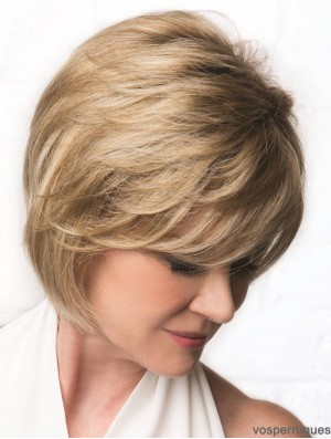 Monofilament Blonde 10 pouces Wavy Bobs Cancer Perruques pour les femmes