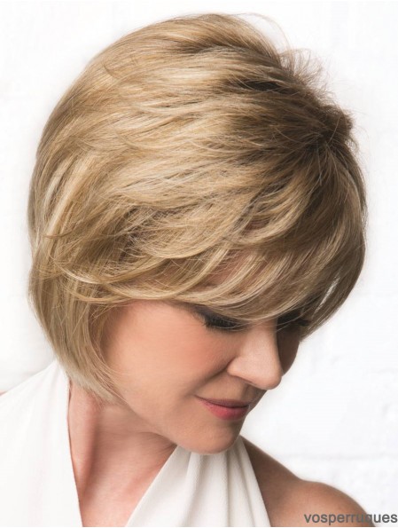 Monofilament Blonde 10 pouces Wavy Bobs Cancer Perruques pour les femmes