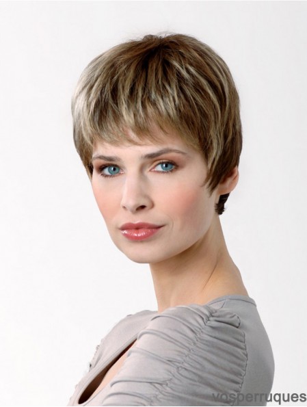 Synthétique Capless 6  inchBoycuts Straight Brown Short Haircuts