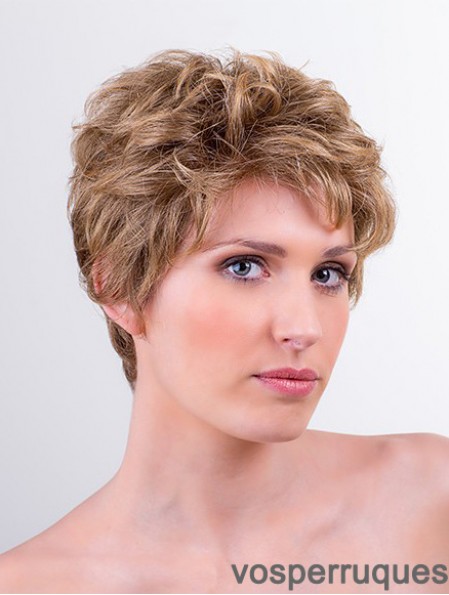 Monofilament synthétique 6  inchBoycuts Perruques courtes blondes ondulées pour femmes